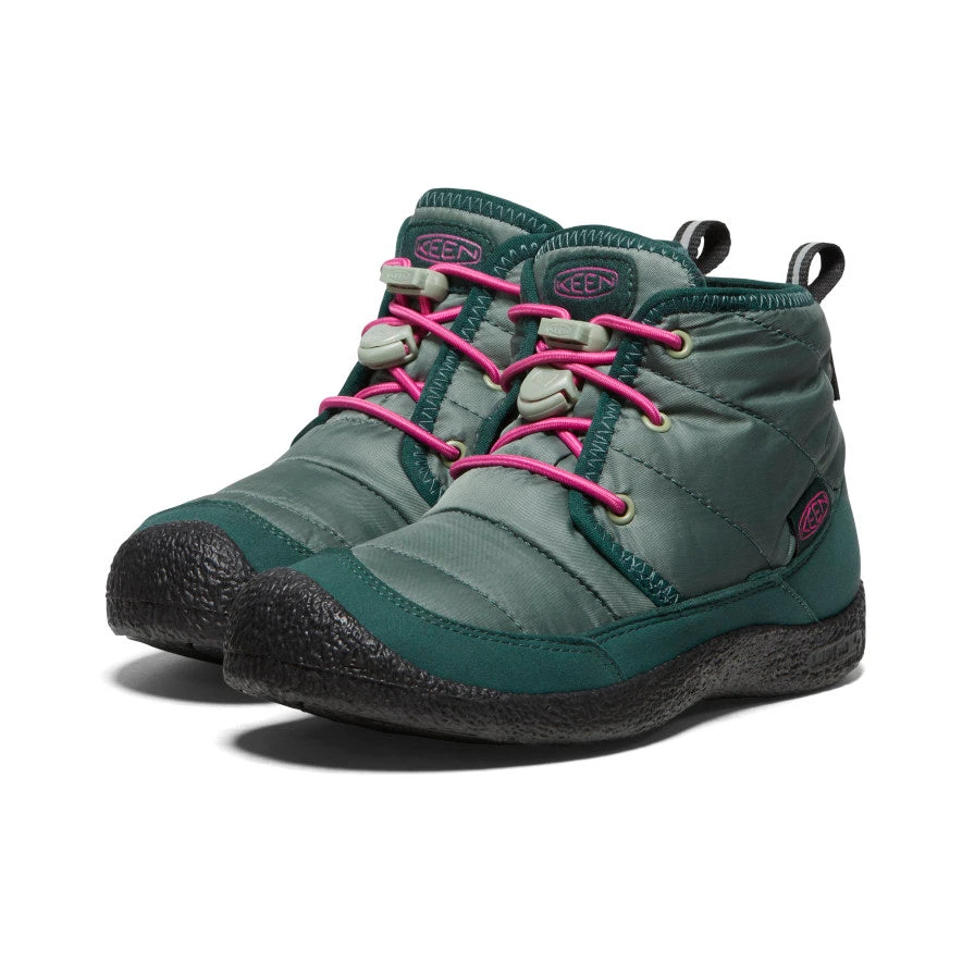 Keen Little Kids' Howser II Waterproof Chukka | Dark Forest/Fuchsia Purple 4 Keen Little Kids' Howser II Waterproof Chukka | Dark Forest/Fuchsia Purple - Image 2