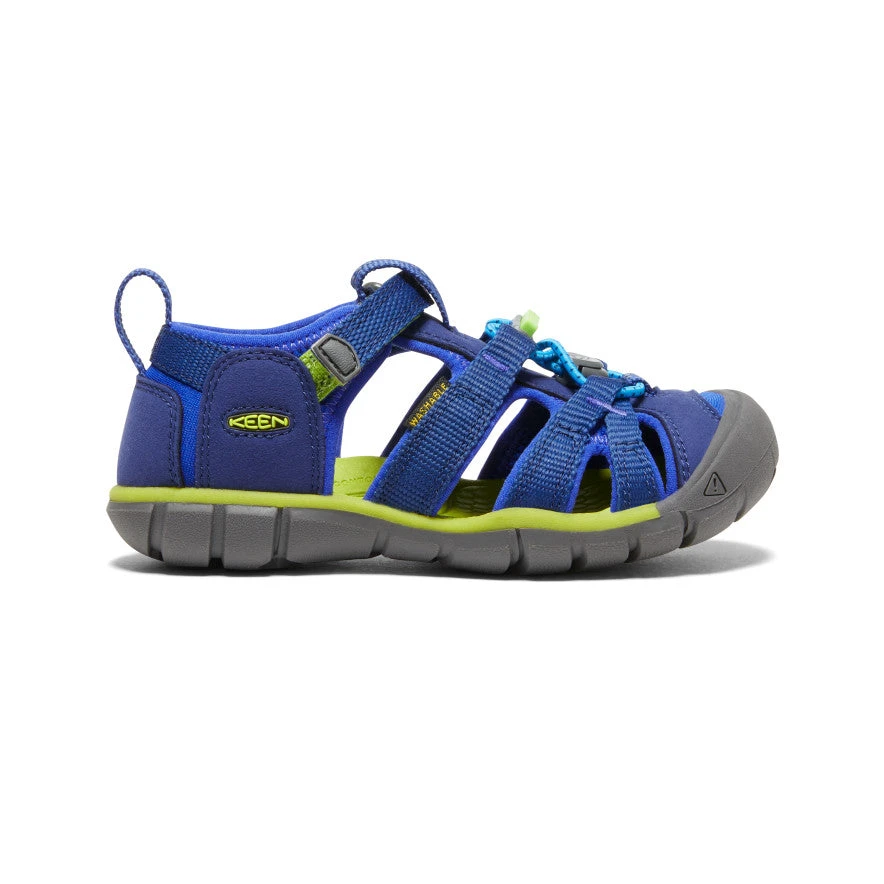 Keen Little Kids' Seacamp II CNX | Blue Depths/Chartreuse 3 Keen Little Kids' Seacamp II CNX | Blue Depths/Chartreuse